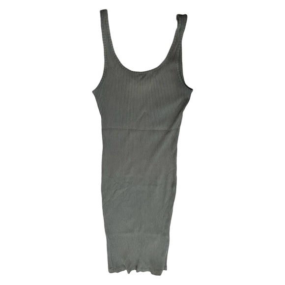 Aritzia Wilfred Free Murdock Ribbed Tank Bodycon Midi Dress | Sage Green | Small - Picture 2 of 10